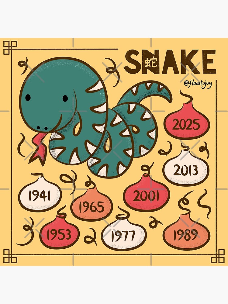 Year of the Snake Chinese New Year Zodiac Animal 2025 Poster