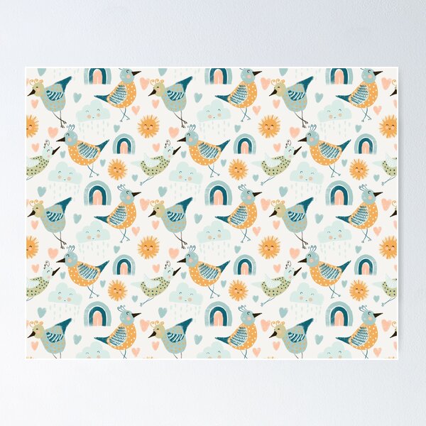 Item preview, Cute Spring Bird pattern designed and sold by Dottadesigns.