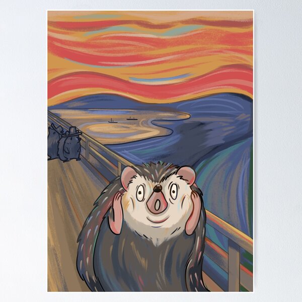 Item preview, The Scream Hedgehog Edvard Munch designed and sold by Pameloo.