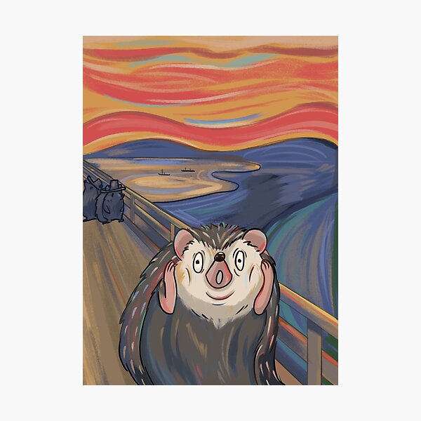 Item preview, The Scream Hedgehog Edvard Munch designed and sold by Pameloo.