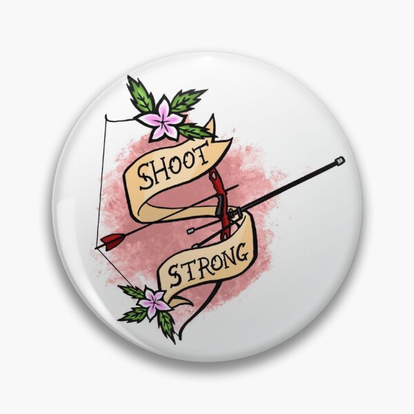 Item preview, Shoot Strong Archery Traditional Tattoo Flash designed and sold by LazyBlackCatArt.