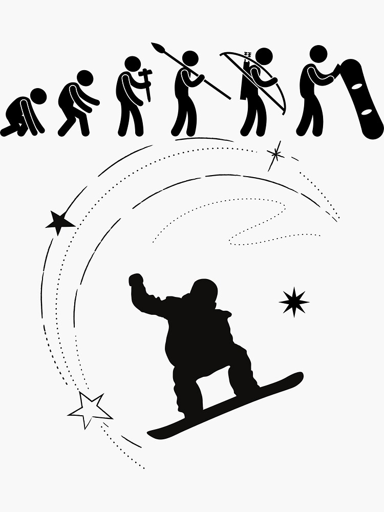 Snowboard Evolution T-Shirt, Stickers | Sticker