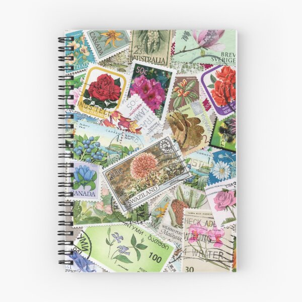Item preview, Retro postage stamps with flowers designed and sold by Salomėja Misė.