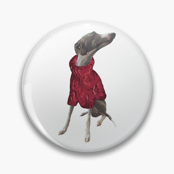 Item preview, A handsome grey italian greyhound named Luca in a knitted red polo neck jumper jersey  designed and sold by Fruit-Tee.
