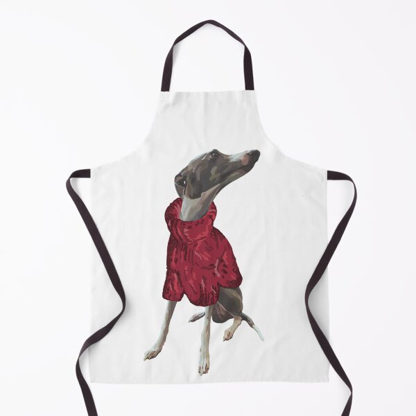Item preview, A handsome grey italian greyhound named Luca in a knitted red polo neck jumper jersey designed and sold by Fruit-Tee.