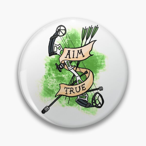 Item preview, Aim True Archery Compound Bow Traditional Tattoo Flash designed and sold by LazyBlackCatArt.
