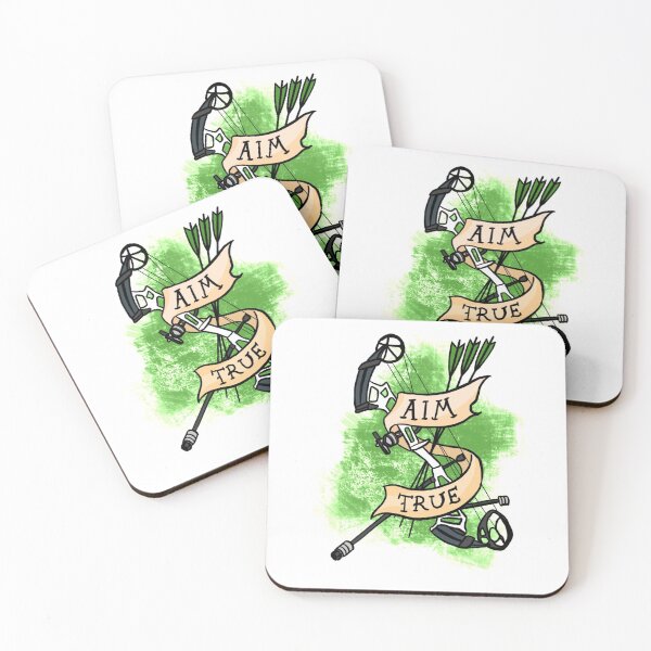 Item preview, Aim True Archery Compound Bow Traditional Tattoo Flash designed and sold by LazyBlackCatArt.