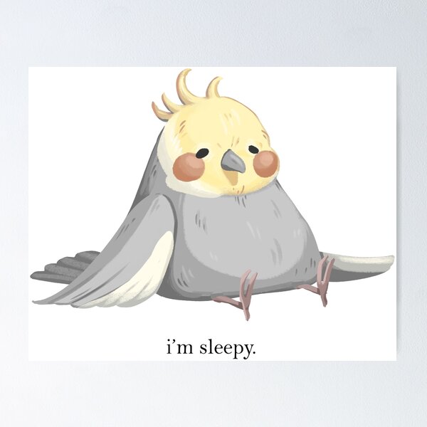 Item preview, Sleepy Cockatiel Bird Pet designed and sold by Pameloo.
