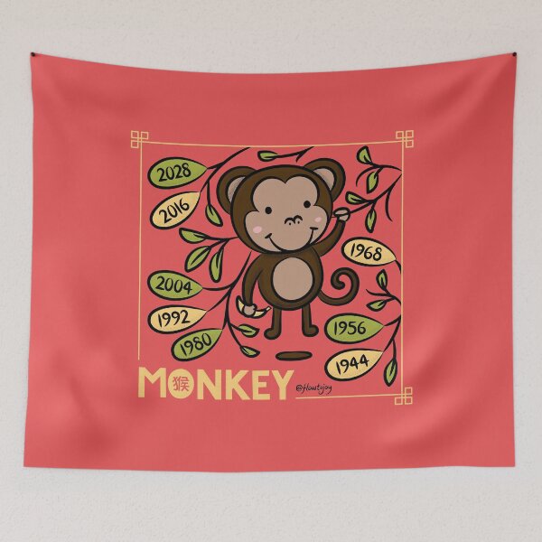 Item preview, Year of the Monkey Chinese New Year Zodiac Animal 2028 designed and sold by flowtojoy.