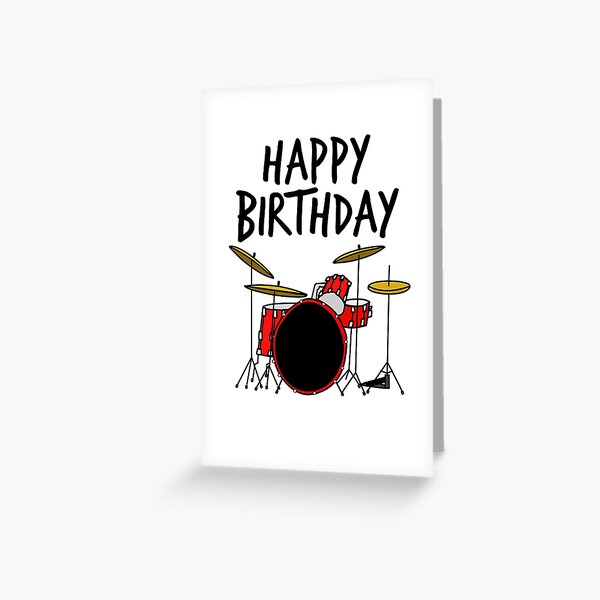 Carte De Vœux Joyeux Anniversaire Batteur De Batterie Par Doodlerob Redbubble