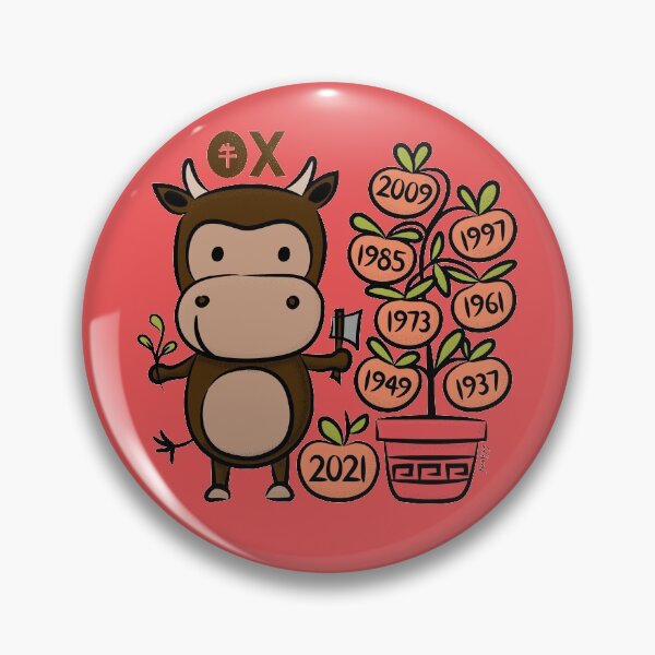 Item preview, Year of the Ox 2021 Chinese New Year Zodiac Animal  designed and sold by flowtojoy.