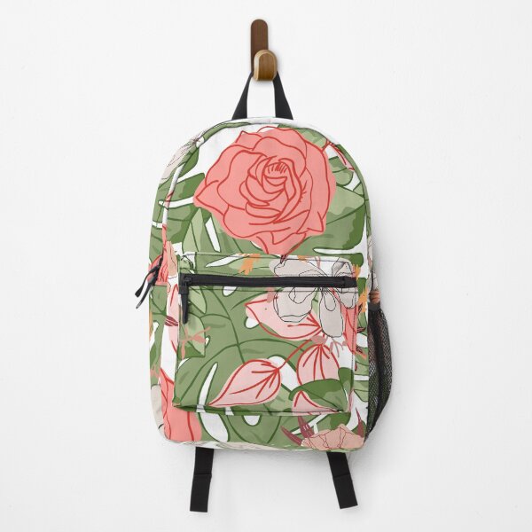 Item preview, Tropical Floral, leaf flower print, pink and green designed and sold by zanybay.