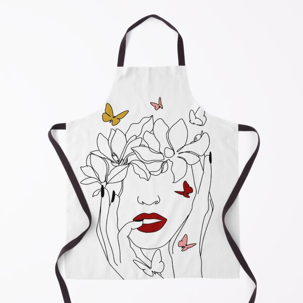 Item preview, Woman with butterfly line art print. Female art. One Line drawing print designed and sold by OneLinePrint.