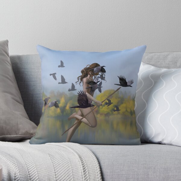The Girl Who Danced With the Crows Throw Pillow