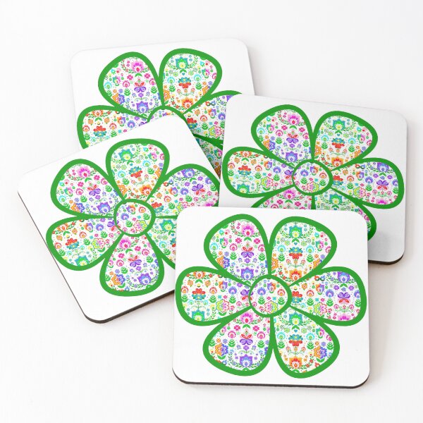 Item preview, Green Folk Art Flower designed and sold by KrisInStitches.
