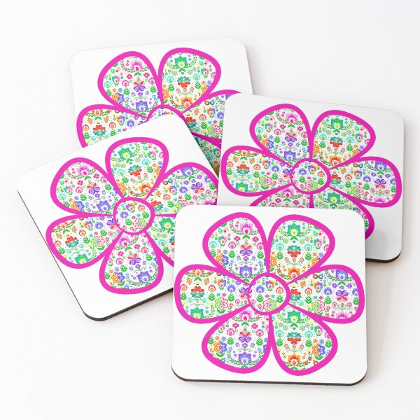 Item preview, Hot Pink Folk Art Flower designed and sold by KrisInStitches.