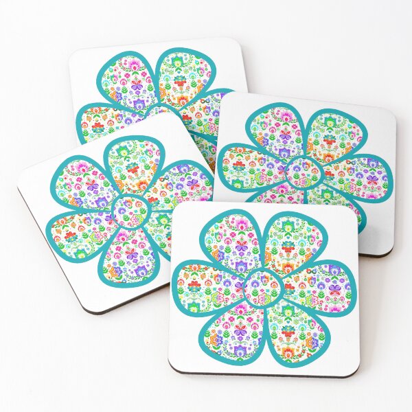 Item preview, Turquoise Folk Art Flower designed and sold by KrisInStitches.