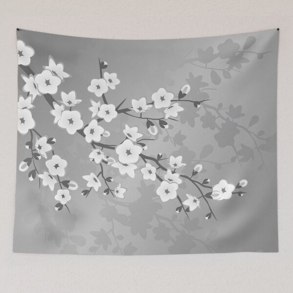 Item preview,  Floral Cherry Blossom Elegant Gray  designed and sold by Nina Baydur.