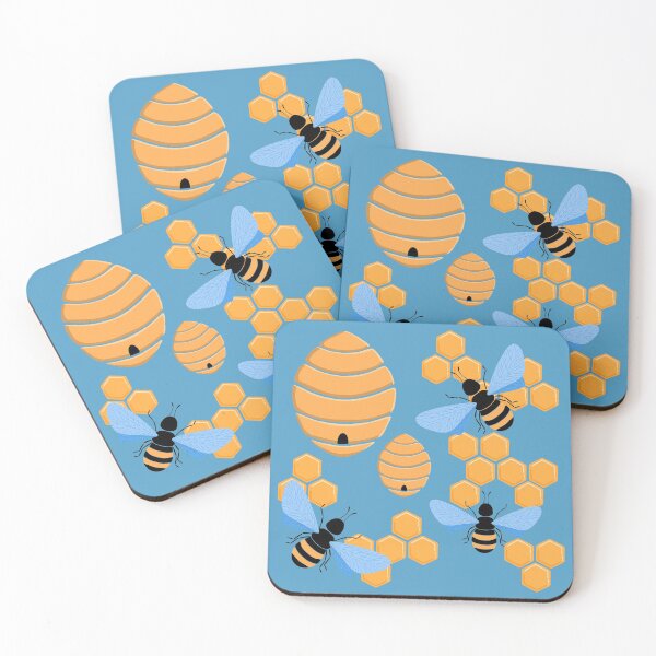 Item preview, Bees, honeycombs and beehive pattern designed and sold by IevaLiART.