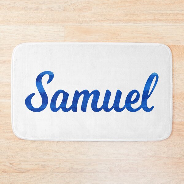Item preview, Samuel boys name blue watercolor design designed and sold by ComicKitsch.