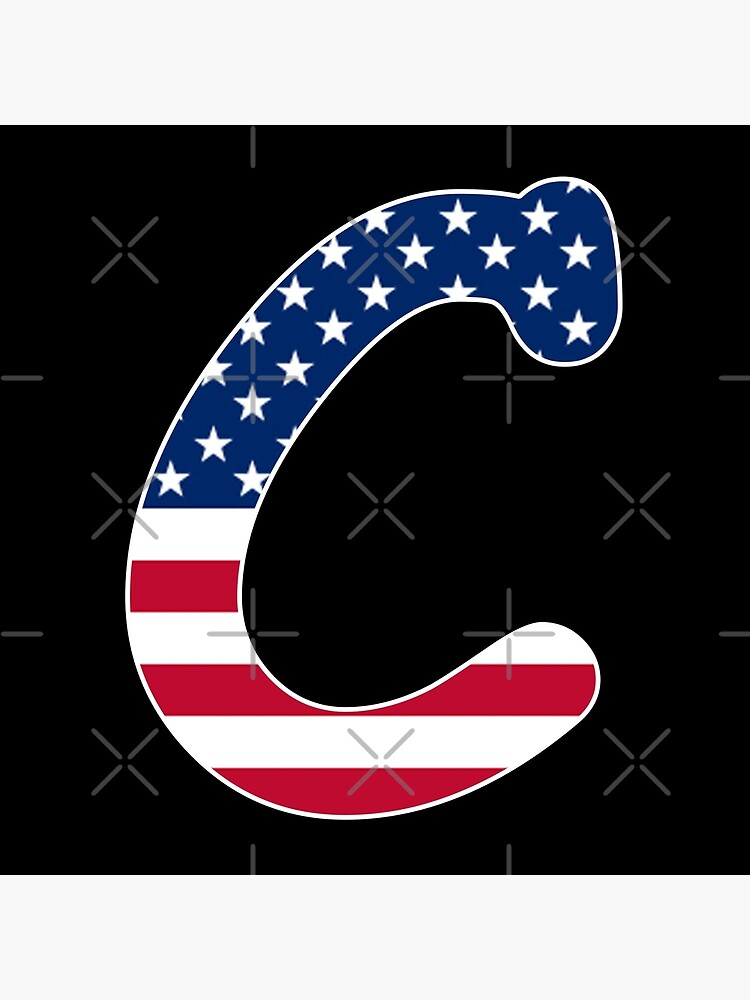 USA national flat flag style font. Alphabet letters and numbers