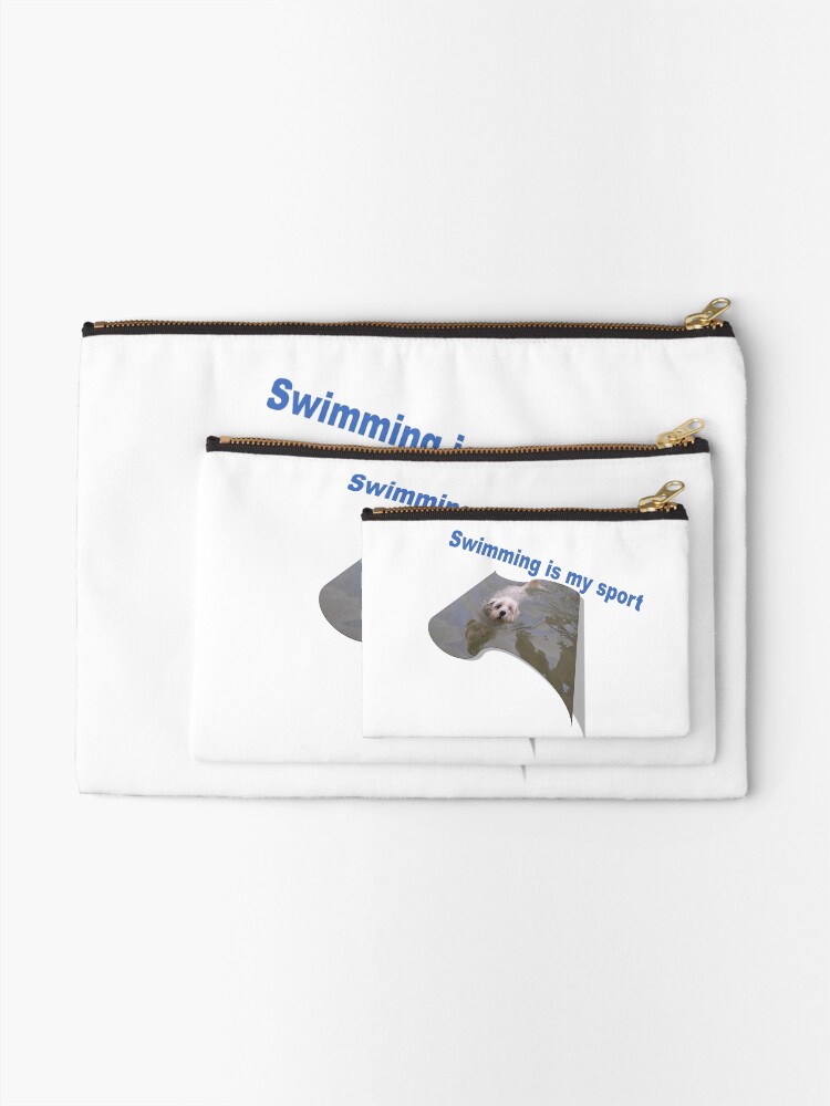 Alternate view of Swimming is my sport Dog Zipper Pouch
