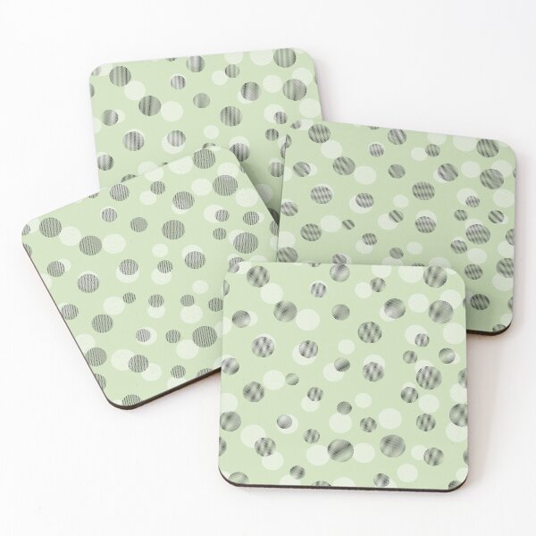 Item preview, Polka Dots Circle Pattern in Green White and Black Design 590 designed and sold by Artnigel.