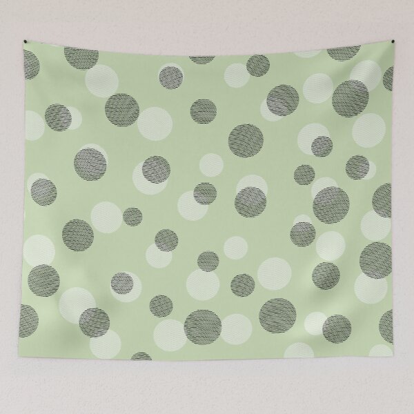Item preview, Polka Dots Circle Pattern in Green White and Black Design 590 designed and sold by Artnigel.