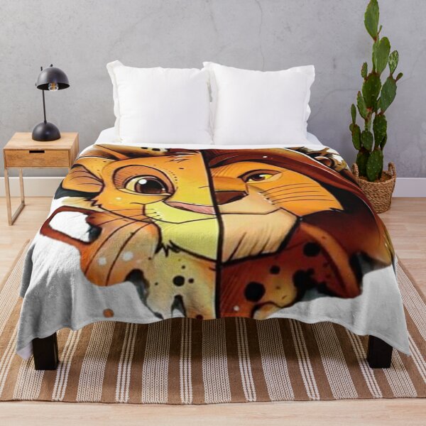 Plush Beige Kids Children Living Room Wild Life Cozy Comfy Safari Blanket Nursery Blanket Bedroom Lion Exotic Animal