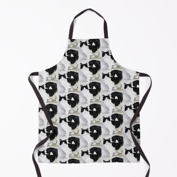 Item preview, black and white cat - animal art designed and sold by joelle Guillaume.