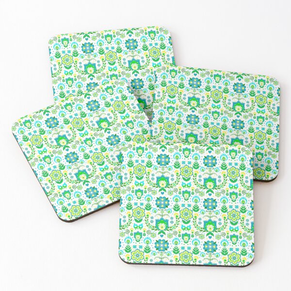 Item preview, Folk Art Flowers on White designed and sold by KrisInStitches.