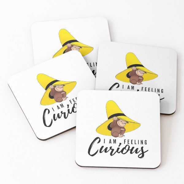 Item preview, Cute brown curious monkey with yellow hat cartoon for kids / I am feeling curious designed and sold by portrait4you.