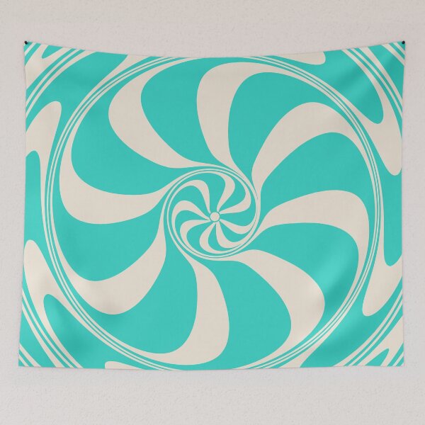 Item preview, Turquoise Peppermint Candy Swirl Abstract Design  designed and sold by patternsoup.