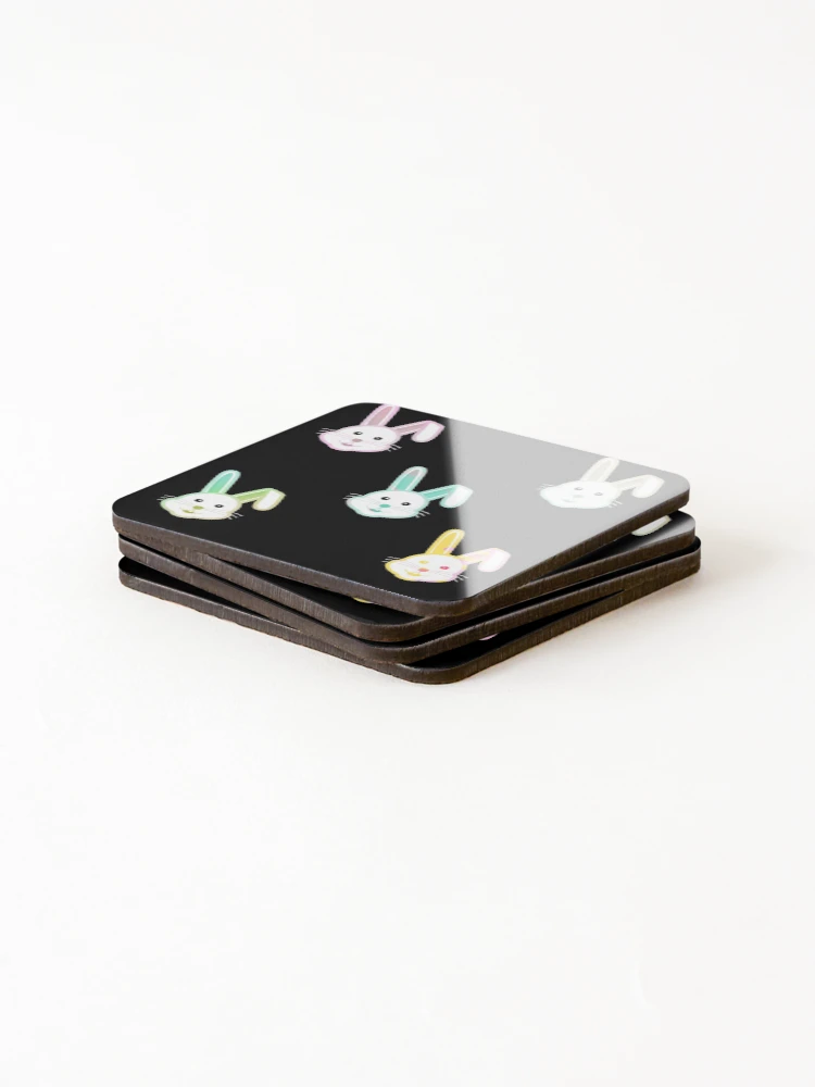 Thumbnail 4 of 5, Coasters (Set of 4), Cute Rabbit Head designed and sold by Designs-RZ.
