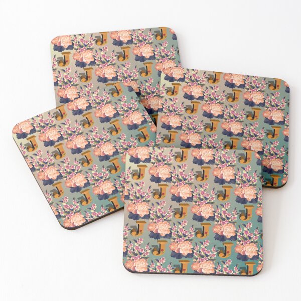 Item preview, Pattern of Floral and Letter J designed and sold by MoSaid.