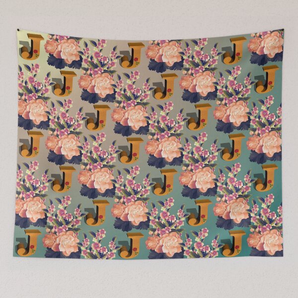 Item preview, Pattern of Floral and Letter J designed and sold by MoSaid.