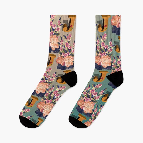 Item preview, Pattern of Floral and Letter J designed and sold by MoSaid.