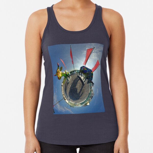 Two Cows on Parade, lower - Ebrington Square, Derry Racerback Tank Top