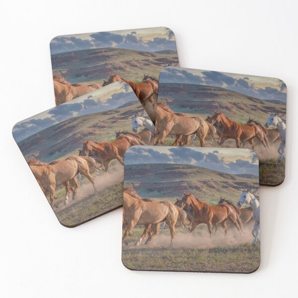 Item preview, Galloping ranch horses in Montana designed and sold by BerryvineImage.