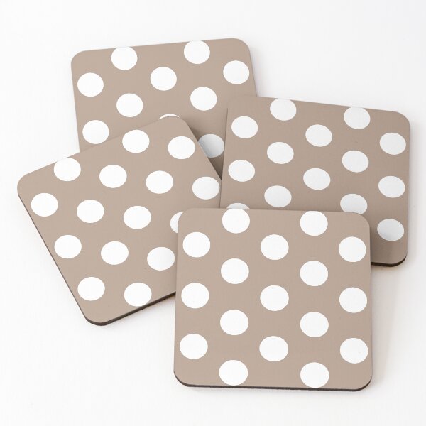 Item preview, Large WHITE and WARM TAUPE POLKA DOTS designed and sold by RachelMacht.