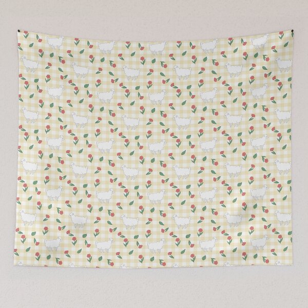 Item preview, Spring Lamb Yellow Gingham designed and sold by LahaskaArt.