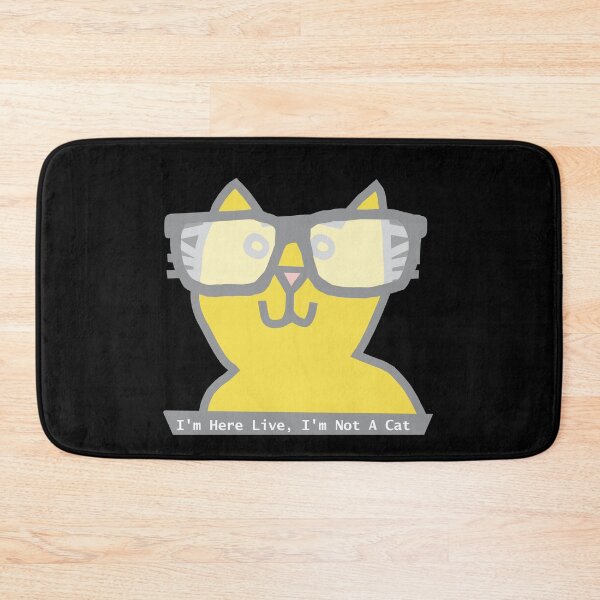 Item preview, Im Here Live Im Not a Cat Memes Ultimate Gray and Illuminating Cat in Glasses designed and sold by ellenhenry.