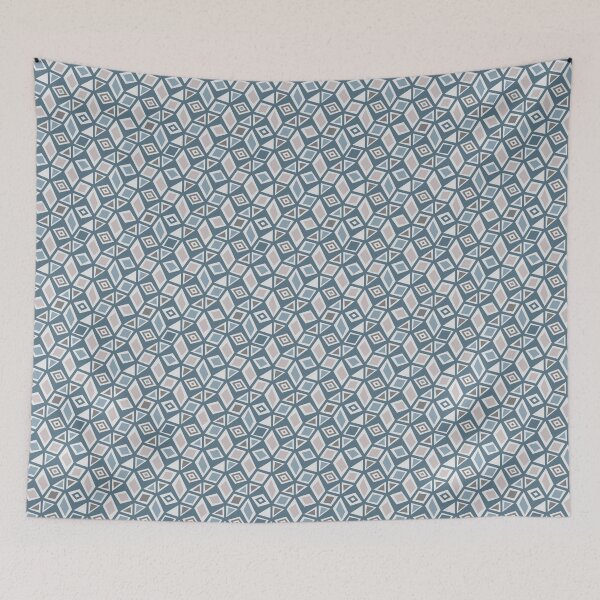 Item preview, Abstract triangle piece seamless pattern. Blue geometry shapes  designed and sold by Olgus.