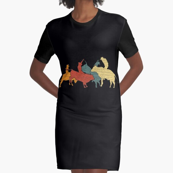 Vintage Bull Rider Graphic T-Shirt Dress