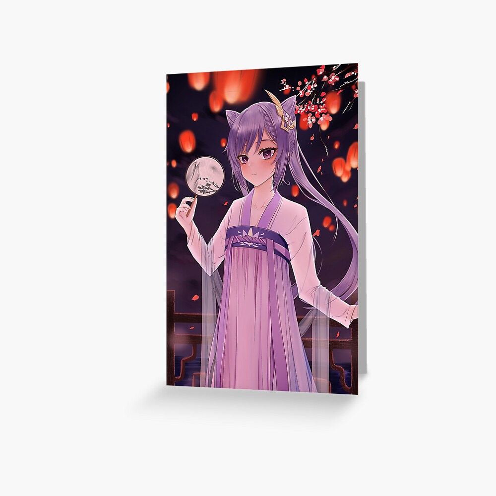 Kawaii Keqing From Genshin Impact Greeting Card By Gibbins Redbubble 