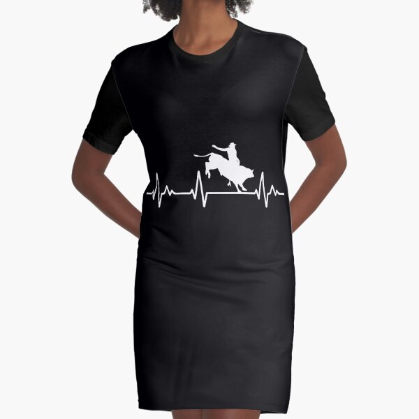 Bullriding Heartbeat Graphic T-Shirt Dress