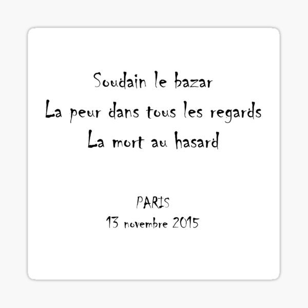 Item preview, Haiku PARIS 13 11 2015 designed and sold by MarieClaude1954.