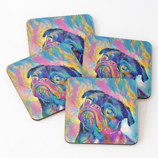 Item preview, Painted Pug Puppy | Pug Pub | Young Pub painting designed and sold by ColorfulPassion.