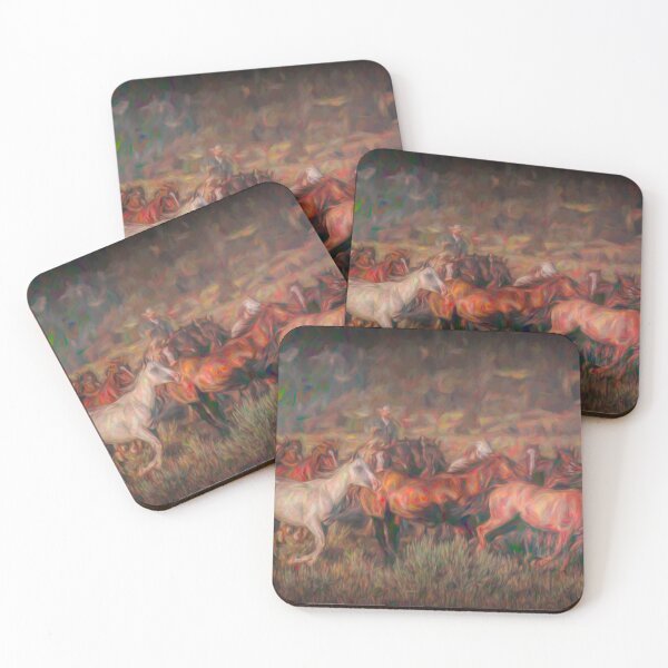 Item preview,  Galloping ranch horses in Montana designed and sold by BerryvineImage.