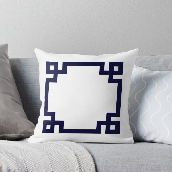 Item preview, Navy Blue Greek Key Square On White designed and sold by rewstudio.
